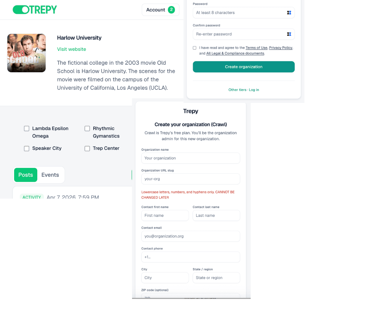 Sign Up for an Organization Account — screenshot 2